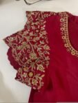 pure silk hand embroidery blouse/saree maggam blouse/maroon red raw silk zardosi blouse/hand embroidered blouse/ready made blouse zardosi/