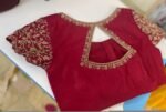 pure silk hand embroidery blouse/saree maggam blouse/maroon red raw silk zardosi blouse/hand embroidered blouse/ready made blouse zardosi/