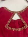 pure silk hand embroidery blouse/saree maggam blouse/maroon red raw silk zardosi blouse/hand embroidered blouse/ready made blouse zardosi/