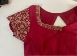 pure silk hand embroidery blouse/saree maggam blouse/maroon red raw silk zardosi blouse/hand embroidered blouse/ready made blouse zardosi/