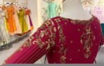 pure silk hand embroidery blouse/saree maggam blouse/maroon red raw silk zardosi blouse/hand embroidered blouse/ready made blouse zardosi/