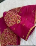 pure silk hand embroidery blouse/saree maggam blouse/red zardosi blouse/pink hand embroidered moderblouse/pink ready made blouse zardosi usa