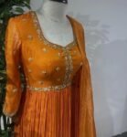 Orange Anarkali suit usa/anarkali kurta short sleeve/orange anarkali/hand embroidered dress anarkali/Indian dresses/simple anarkali kurta