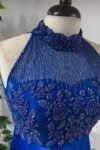 Blue Anarkali suit usa/hand embroidery anarkali kurta/royal blue anarkali dress/ sleeveless dress anarkali/Indian dresses/blue anarkali USA