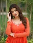 Orange Georgette Anarkali Suit: Hand Embroidered Anarkali Dress,orange anarkali kurta,simple anarkali dress,festive outfit,handwork kurta us