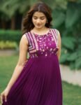 Hand embroidered Anarkali dress/purple anarkali suit set/purple hand work anarkali USA/Indian dresses/purple full sleeves embroidered Anarka