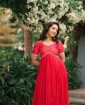 Red Georgette Anarkali Suit/Hand Embroidered Anarkali Dress,tomato redanarkali kurta,simple anarkali dress,festive outfit,handwork kurta usa