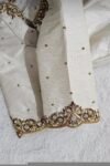 pure silk hand embroidery blouse/modern maggam blouse/multi colored cream zardosi blouse/hand embroidered blouse/off white ready made blouse