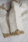 pure silk hand embroidery blouse/modern maggam blouse/multi colored cream zardosi blouse/hand embroidered blouse/off white ready made blouse