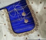 pure silk hand embroidery blouse/modern maggam blouse/multi colored cream zardosi blouse/hand embroidered blouse/off white ready made blouse