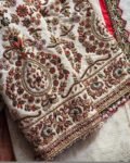 pure silk hand embroidery blouse/cream saree maggam blouse/raw silk zardosi blouse/hand embroidered blouse/cream ready made blouse zardosi