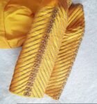 Yellow hand embroidery blouse/orange saree maggam blouse/yellow zardosi blouse/hand embroidered blouse/ready made blouse/hand work blouses