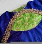 Blue Silk Hand Embroidered Blouse: Zardosi Maggam hand Work, blue maggam blouse,mix and match blosue,plus size blouse,royal blue blouse usa,