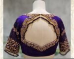pure silk hand embroidery blouse/saree maggam blouse/purple zardosi blouse usa/hand embroidered moderblouse/purple ready made blouse zardosi