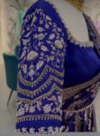 pure silk hand embroidery blouse/ saree maggam blouse/ zardosi blouse usa/hand embroidered moderblouse/blue ready made blouse zardosi usa