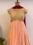 Anarkali suit usa/peach anarkali kurta short sleeve/peach sleeve anarkali/peach anarkali/heavy hand embroidered anarkali with dupatta usa