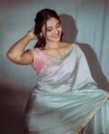 Blue silk saree with hand embroidered blouse/pink blouse with handwork saree/pure silk saree with belt /peach designer saree with belt usa