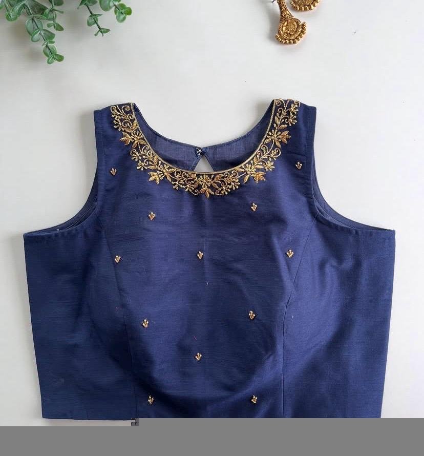pure silk hand embroidery blouse /red maggam blouse/red raw silk zardosi blouse/hand embroidered blouse/red sleeveless ready made blouse usa