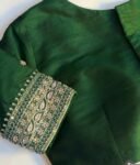 pure silk hand embroidery blouse/saree maggam blouse/green zardosi blouse/hand embroidered moderblouse/green ready made blouse zardosi usa