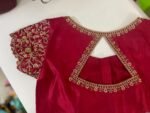 pure silk hand embroidery blouse/saree maggam blouse/maroon red raw silk zardosi blouse/hand embroidered blouse/ready made blouse zardosi/