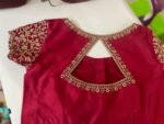 pure silk hand embroidery blouse/saree maggam blouse/maroon red raw silk zardosi blouse/hand embroidered blouse/ready made blouse zardosi/