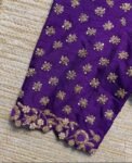 pure silk hand embroidery blouse/saree maggam blouse/purple zardosi blouse usa/hand embroidered moderblouse/purple ready made blouse zardosi