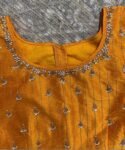 pure silk hand embroidery blouse/orange saree maggam blouse/raw silk zardosi blouse/hand embroidered blouse/ready made blouse/orange blouse