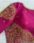 pure silk hand embroidery blouse/saree maggam blouse/red zardosi blouse/pink hand embroidered moderblouse/pink ready made blouse zardosi usa