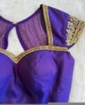 pure silk hand embroidery blouse/saree maggam blouse/purple zardosi blouse usa/hand embroidered moderblouse/purple ready made blouse zardosi