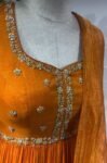 Orange Anarkali suit usa/anarkali kurta short sleeve/orange anarkali/hand embroidered dress anarkali/Indian dresses/simple anarkali kurta
