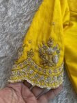pure silk hand embroidery blouse/saree maggam yellow blouse/yellow blouse/heavy hand embroidered blouse/ready made blouse zardosi/voggish us