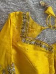 pure silk hand embroidery blouse/saree maggam yellow blouse/yellow blouse/heavy hand embroidered blouse/ready made blouse zardosi/voggish us