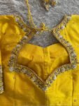 pure silk hand embroidery blouse/saree maggam yellow blouse/yellow blouse/heavy hand embroidered blouse/ready made blouse zardosi/voggish us