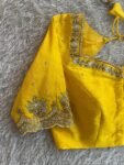 pure silk hand embroidery blouse/saree maggam yellow blouse/yellow blouse/heavy hand embroidered blouse/ready made blouse zardosi/voggish us