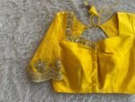 pure silk hand embroidery blouse/saree maggam yellow blouse/yellow blouse/heavy hand embroidered blouse/ready made blouse zardosi/voggish us