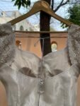 Hand Embroidered Zardosi Blouse: Silver Tissue Silk Sleeveless Crop Top/silver Maggam blouse,handwork blouse,mix and match blouse,silver usa