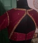 pure silk hand embroidery blouse/saree maggam blouse/red zardosi blouse/maroon red hand embroidered blouse/darkred ready made blouse zardosi