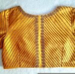 Yellow hand embroidery blouse/orange saree maggam blouse/yellow zardosi blouse/hand embroidered blouse/ready made blouse/hand work blouses