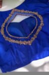Blue Silk Hand Embroidered Blouse: Zardosi Maggam hand Work, blue maggam blouse,mix and match blosue,plus size blouse,royal blue blouse usa,