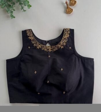 pure silk hand embroidery blouse /red maggam blouse/red raw silk zardosi blouse/hand embroidered blouse/red sleeveless ready made blouse