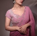 Hand Embroidered pink Lehenga Set/Silk Crop Top,pink lehenga choli with Dupatta,light pink half saree lehenga,light pink cocktail lehenga us