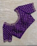 pure silk hand embroidery blouse/saree maggam blouse/purple zardosi blouse usa/hand embroidered moderblouse/purple ready made blouse zardosi