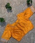 pure silk hand embroidery blouse/orange saree maggam blouse/raw silk zardosi blouse/hand embroidered blouse/ready made blouse/orange blouse