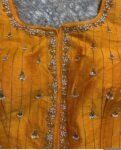 pure silk hand embroidery blouse/orange saree maggam blouse/raw silk zardosi blouse/hand embroidered blouse/ready made blouse/orange blouse