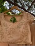 Green Lehenga Set/Embroidered Crop Top, Chinnon Silk Skirt,golden crop top lehenga,beige lehenga set ,teens lehenga, green crop top skirt us