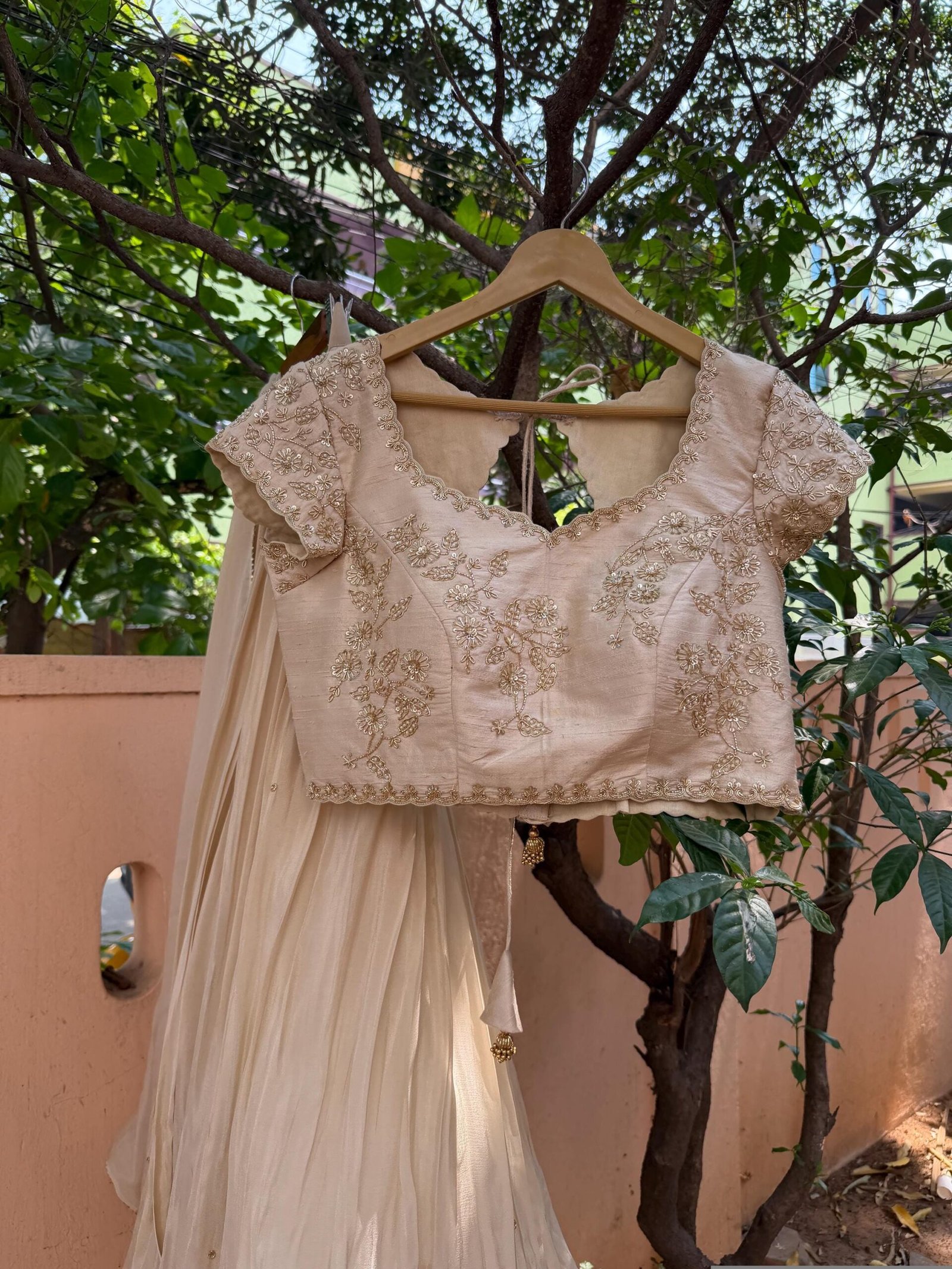 Green Lehenga Set/Embroidered Crop Top, Chinnon Silk Skirt,golden crop top lehenga,beige lehenga set ,teens lehenga, green crop top skirt us