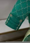 Hand Embroidered Zardosi Silk Blouse: Green Maggam Work, Elbow Sleeve,Rama green blouse,modern blouse,handwork blouse,plus size blouse, USA