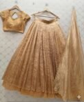 Golden  Silk Lehenga Set/Hand Embroidered Crop Top, Indian Wedding Outfit,gold tissulehenga, silver  lehenga,tissue lehenga,crop top skirt