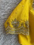 pure silk hand embroidery blouse/saree maggam yellow blouse/yellow blouse/heavy hand embroidered blouse/ready made blouse zardosi/voggish us