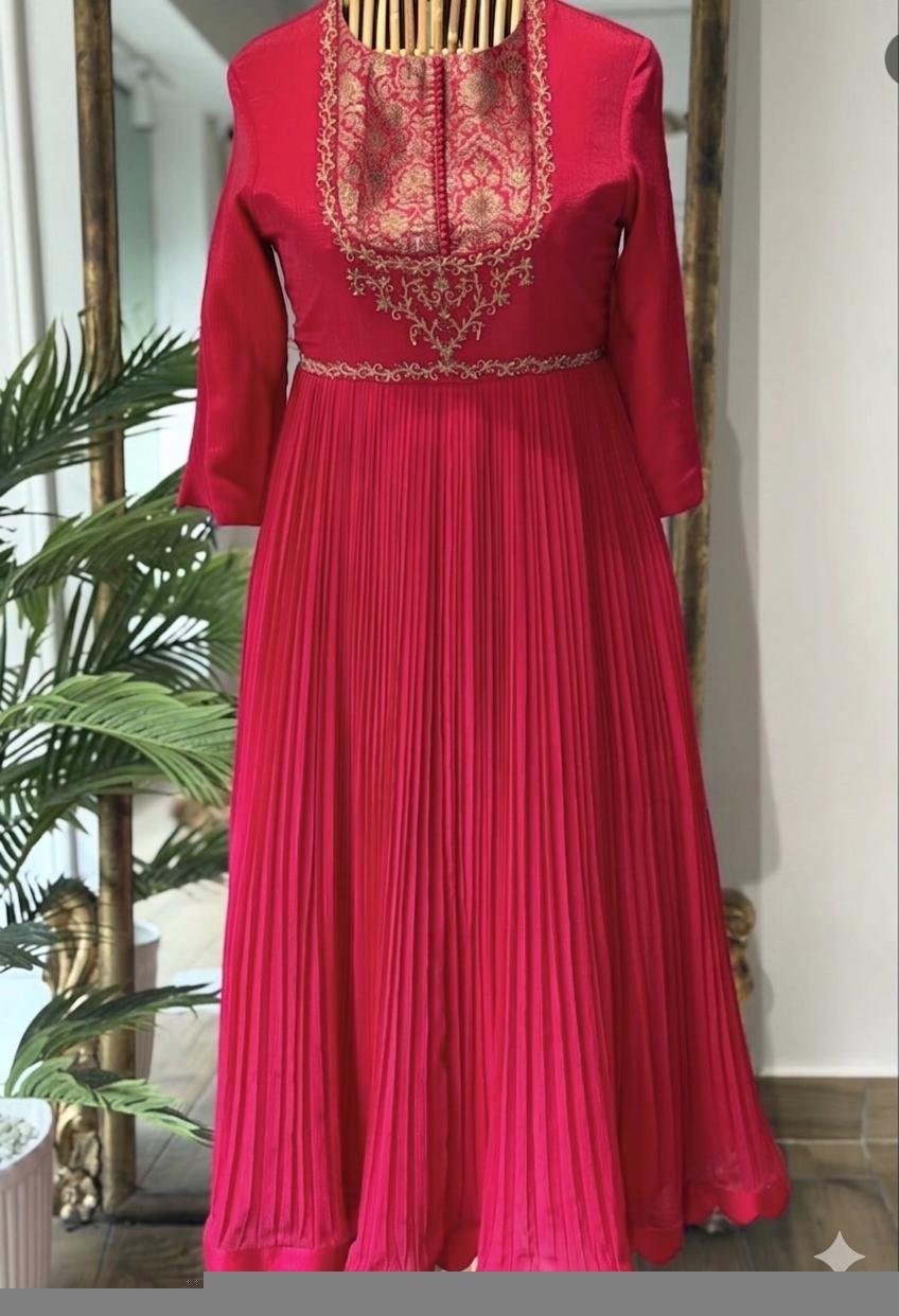 Pink Anarkali suit usa/anarkali kurta full sleeve/pink full sleeve anarkali/full sleeve dress anarkali/Indian dresses/hot pink anarkali usa